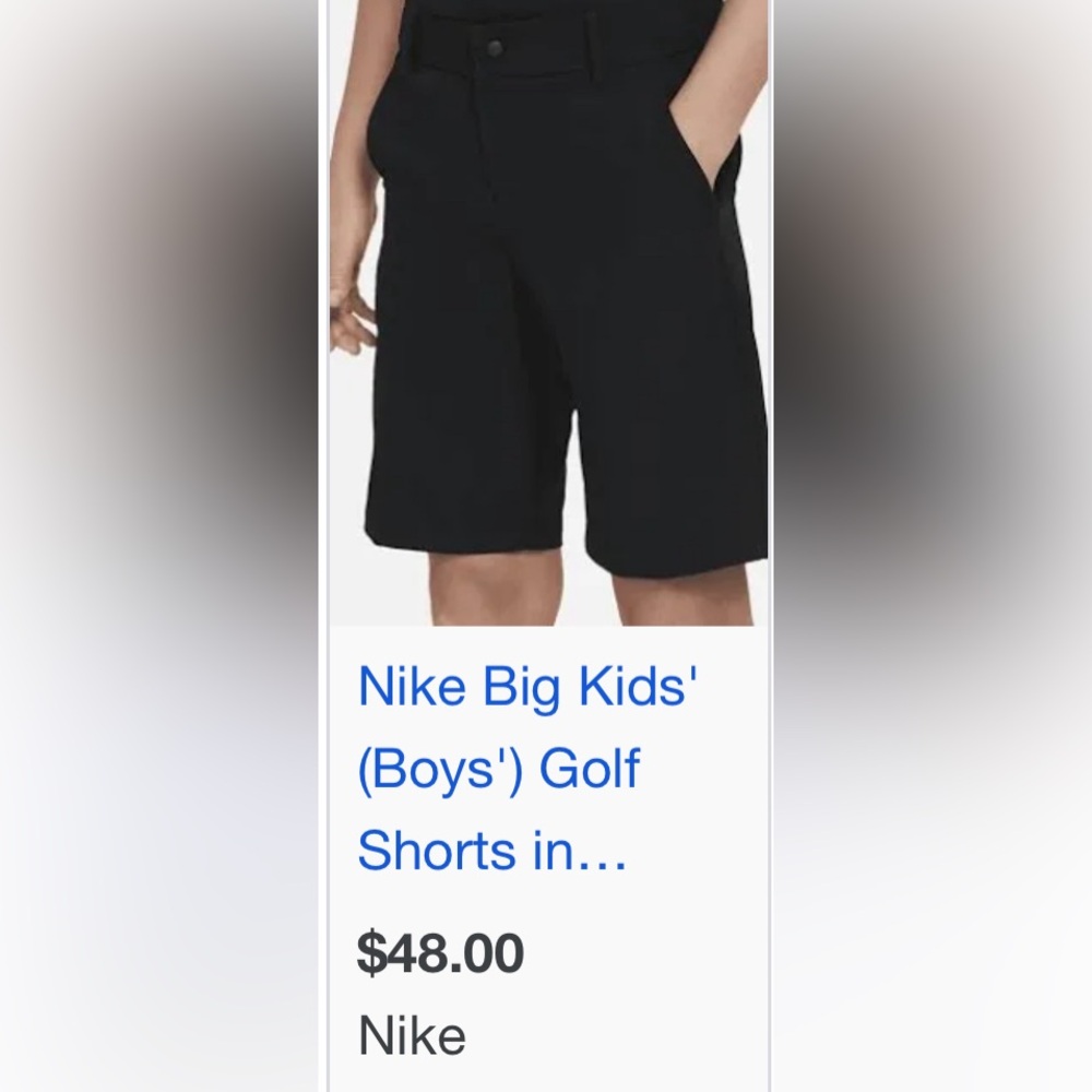 Nike Dri-fit Boy’s golf shorts size small - 2 pack